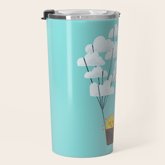Hot cloud balloon - sun and rainbow Travel Mug Gallery Image 3
