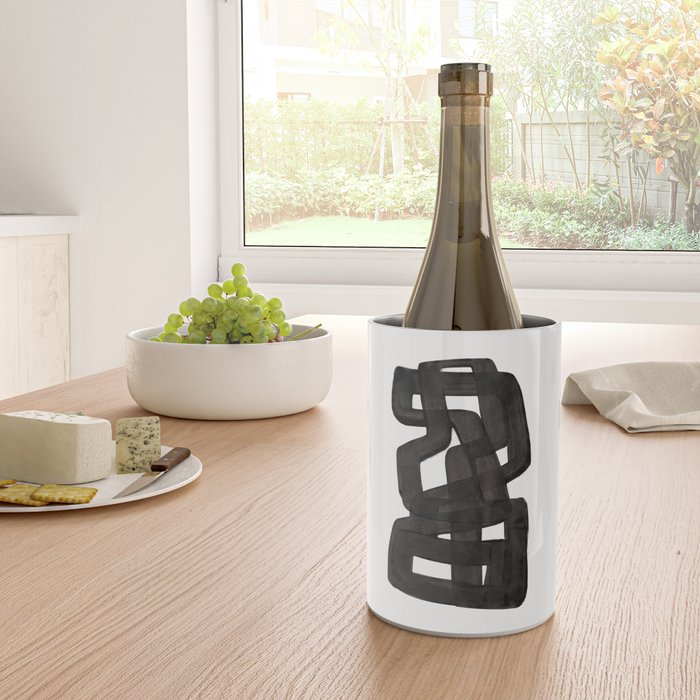 'Boulder' Mid Century Modern Fun Abstract Shapes  Wine Chiller Gallery Image 4