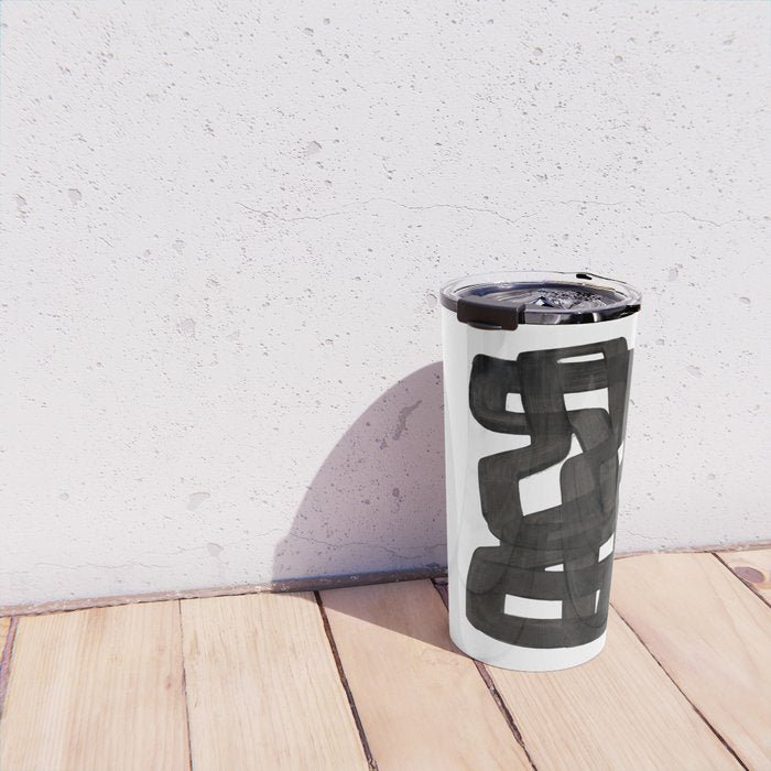 'Boulder' Mid Century Modern Fun Abstract Shapes  Travel Mug Gallery Image 4