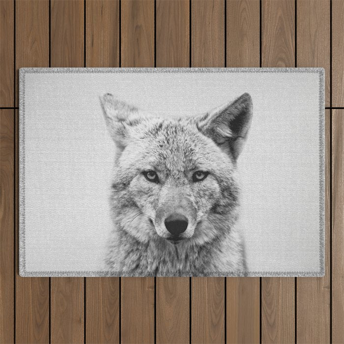 Coyote - Black & White Outdoor Rug Gallery Image 1