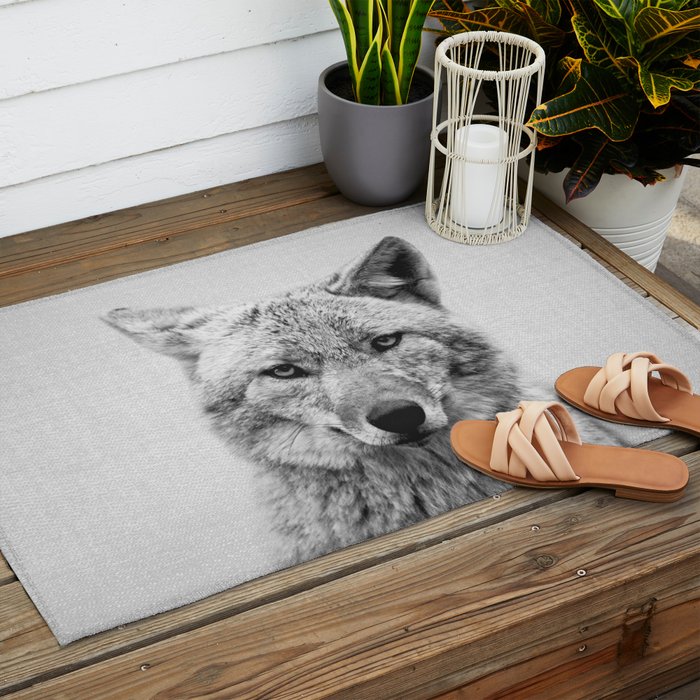 Coyote - Black & White Outdoor Rug Gallery Image 2