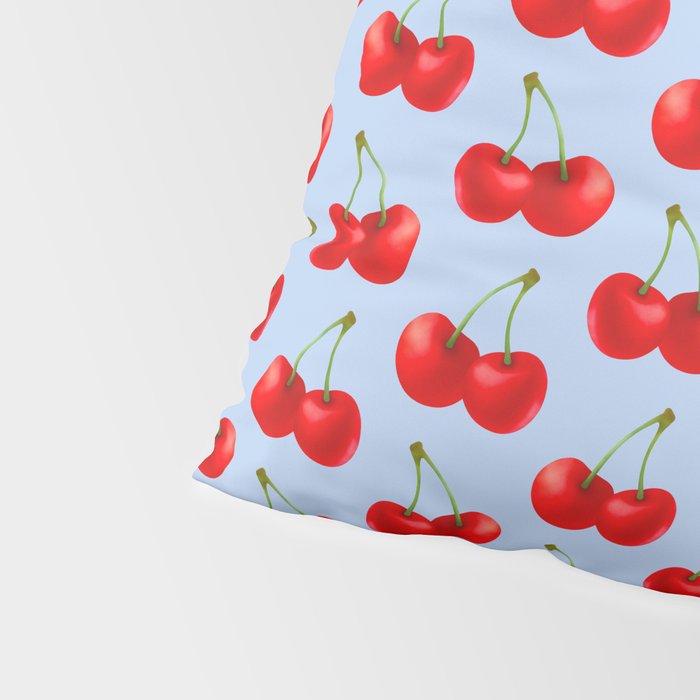 Y2K Cherries - Blue Pattern Large Pillow Sham Gallery Image 4