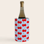 Y2K Cherries - Blue Pattern Large Wine Chiller Gallery Image 1