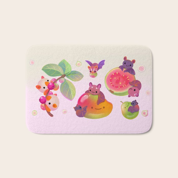  Fruit and bat - pastel Bath Mat Gallery Image 1