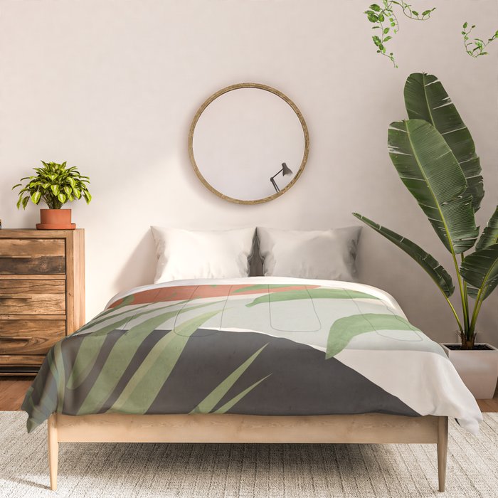 Abstract Art Tropical Leaves 46 Comforter Gallery Image 3