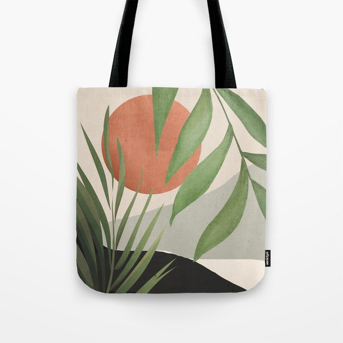 Abstract Art Tropical Leaves 46 Tote Bag Gallery Image 1