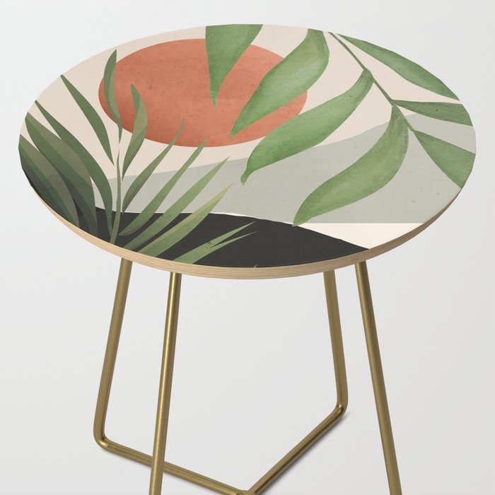Abstract Art Tropical Leaves 46 Side Table Gallery Image 2