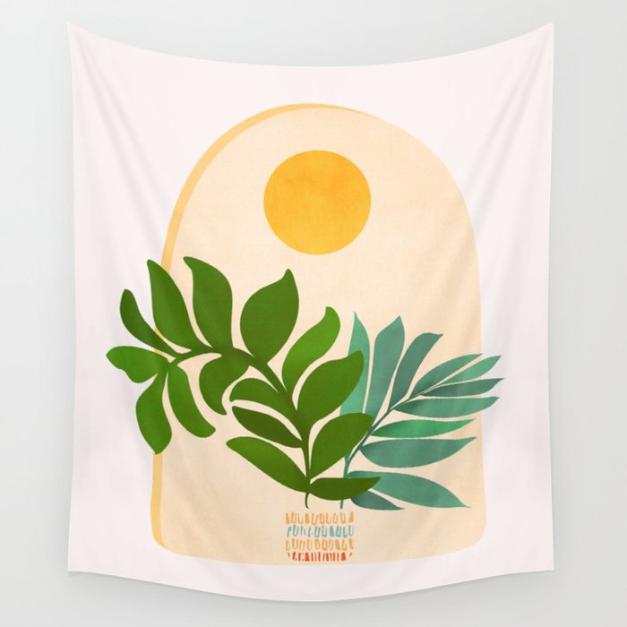 Boho Summer Scene Window Series Wall Tapestry Gallery Image 4