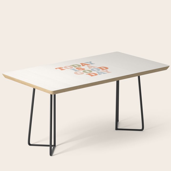 TODAY IS A GOOD DAY peach pink green blue yellow motivational typography inspirational quote decor Coffee Table Gallery Image 1