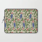 Vintage Blue Birds And Cherries Laptop Sleeve Gallery Image 1