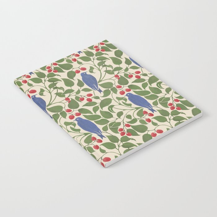 Vintage Blue Birds And Cherries Notebook Gallery Image 1