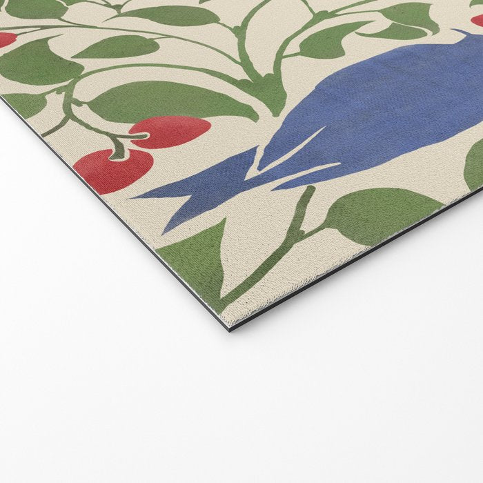 Vintage Blue Birds And Cherries Welcome Mat Gallery Image 2