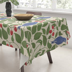 Vintage Blue Birds And Cherries Tablecloth Gallery Image 3