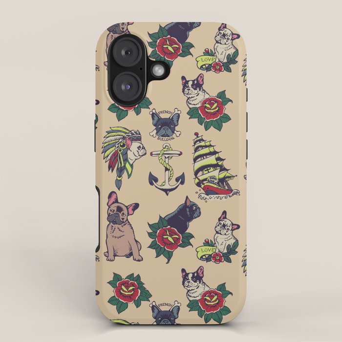French  Bulldog Tattoo iPhone Case Gallery Image 1
