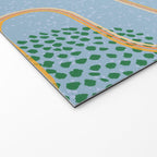 Abstract Fields in Blue-Grey & Green Welcome Mat Gallery Image 2