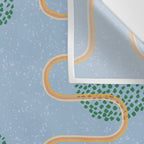 Abstract Fields in Blue-Grey & Green Wall Tapestry Gallery Image 3