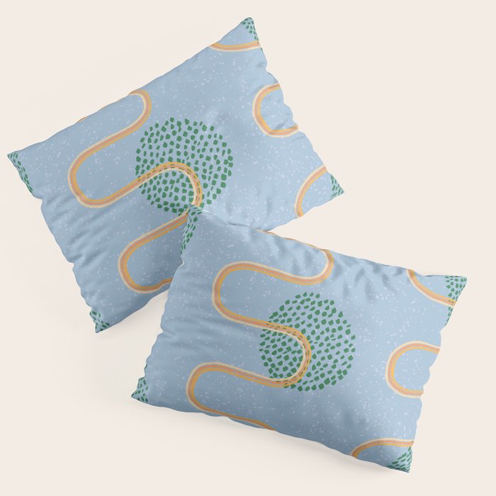 Abstract Fields in Blue-Grey & Green Pillow Sham Gallery Image 3