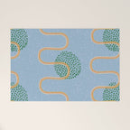 Abstract Fields in Blue-Grey & Green Welcome Mat Gallery Image 1