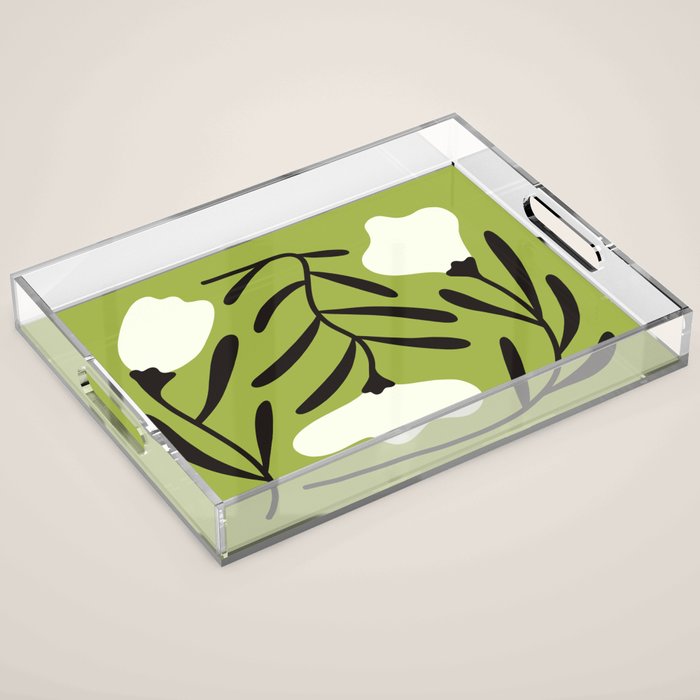 Mid-Century Alba Flowers  Acrylic Tray Gallery Image 1
