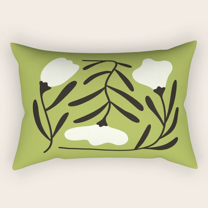 Mid-Century Alba Flowers  Rectangular Pillow Gallery Image 1