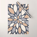 Gray Beige Flower Burst Petals Wrapping Paper Gallery Image 1