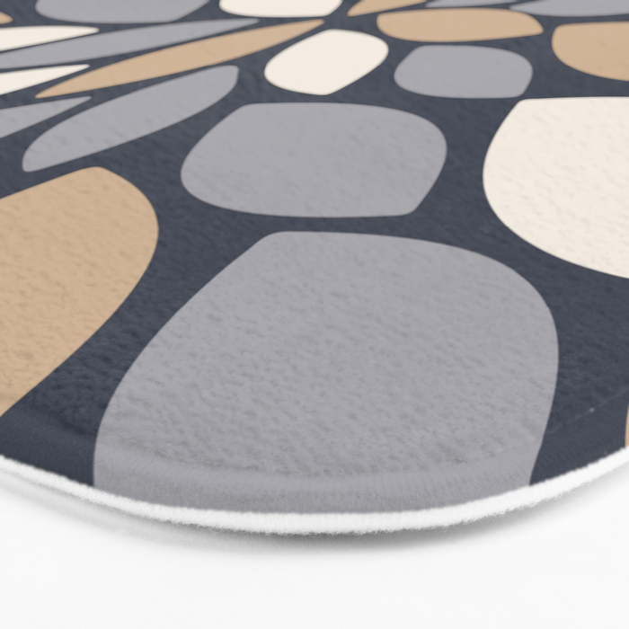 Gray Beige Flower Burst Petals Bath Mat Gallery Image 3