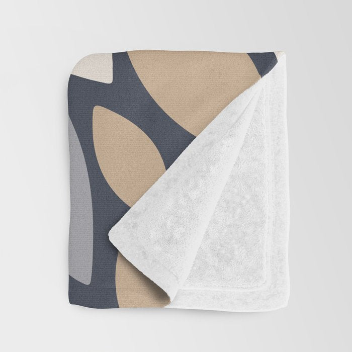 Gray Beige Flower Burst Petals Throw Blanket Gallery Image 3