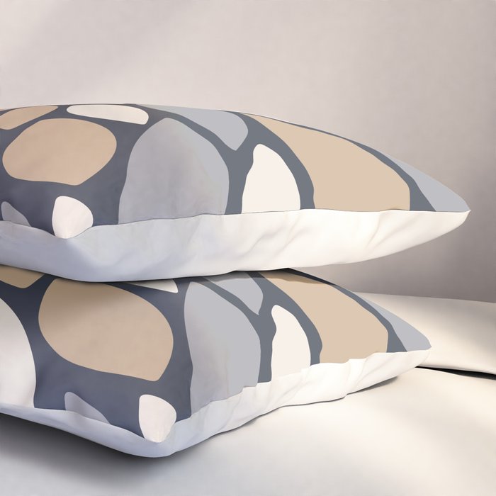 Gray Beige Flower Burst Petals Pillow Sham Gallery Image 3