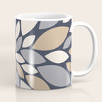 Gray Beige Flower Burst Petals Coffee Mug Gallery Image 1