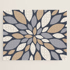 Gray Beige Flower Burst Petals Jigsaw Puzzle Gallery Image 1