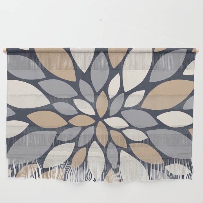 Gray Beige Flower Burst Petals Wall Hanging Gallery Image 1