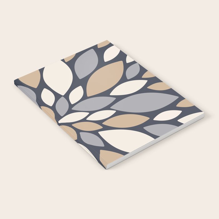 Gray Beige Flower Burst Petals Notebook Gallery Image 2