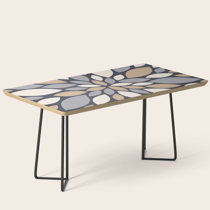 Gray Beige Flower Burst Petals Coffee Table Gallery Image 1