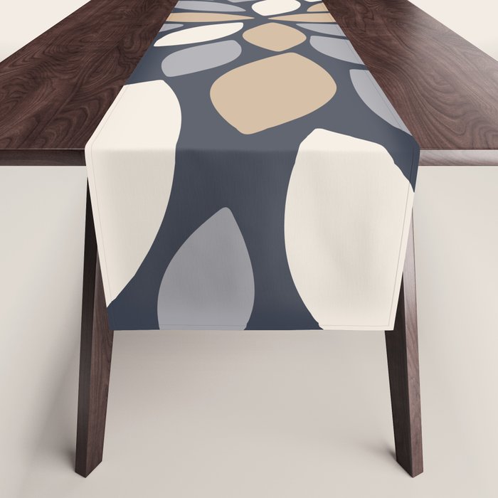 Gray Beige Flower Burst Petals Table Runner Gallery Image 1