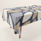 Gray Beige Flower Burst Petals Tablecloth Gallery Image 1