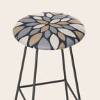 Gray Beige Flower Burst Petals Stool Gallery Image 2