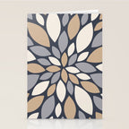 Gray Beige Flower Burst Petals Stationery Card Gallery Image 2