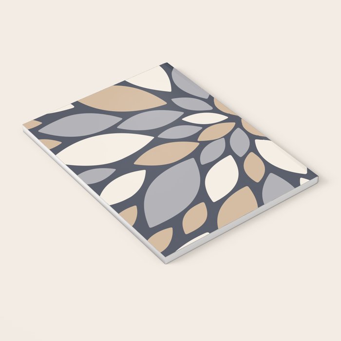 Gray Beige Flower Burst Petals Notebook Gallery Image 3