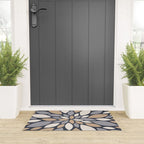 Gray Beige Flower Burst Petals Welcome Mat Gallery Image 3