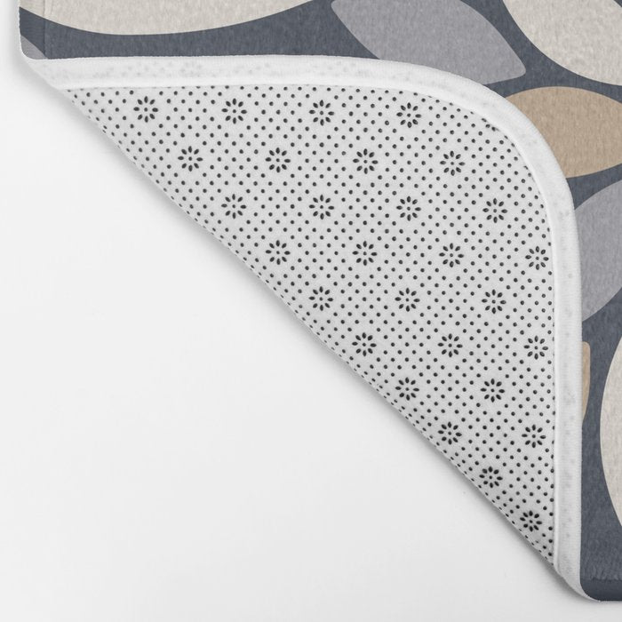 Gray Beige Flower Burst Petals Bath Mat Gallery Image 2