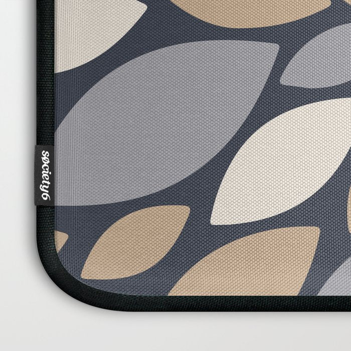 Gray Beige Flower Burst Petals Laptop Sleeve Gallery Image 3