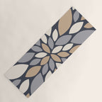 Gray Beige Flower Burst Petals Yoga Mat Gallery Image 1
