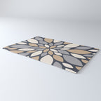 Gray Beige Flower Burst Petals Rug Gallery Image 3
