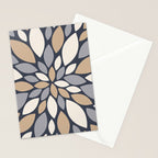 Gray Beige Flower Burst Petals Stationery Card Gallery Image 2