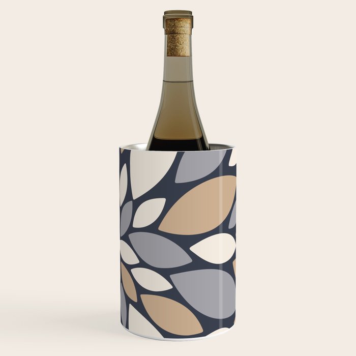 Gray Beige Flower Burst Petals Wine Chiller Gallery Image 3