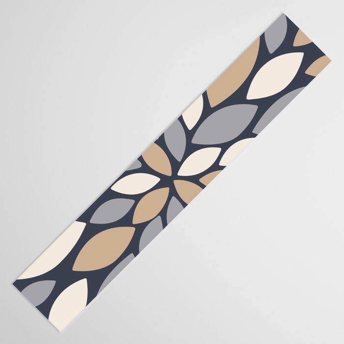 Gray Beige Flower Burst Petals Table Runner Gallery Image 3