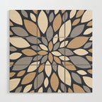 Gray Beige Flower Burst Petals Wood Wall Art Gallery Image 1