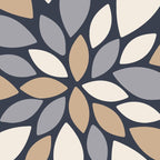 Gray Beige Flower Burst Petals Coffee Mug Gallery Image 2