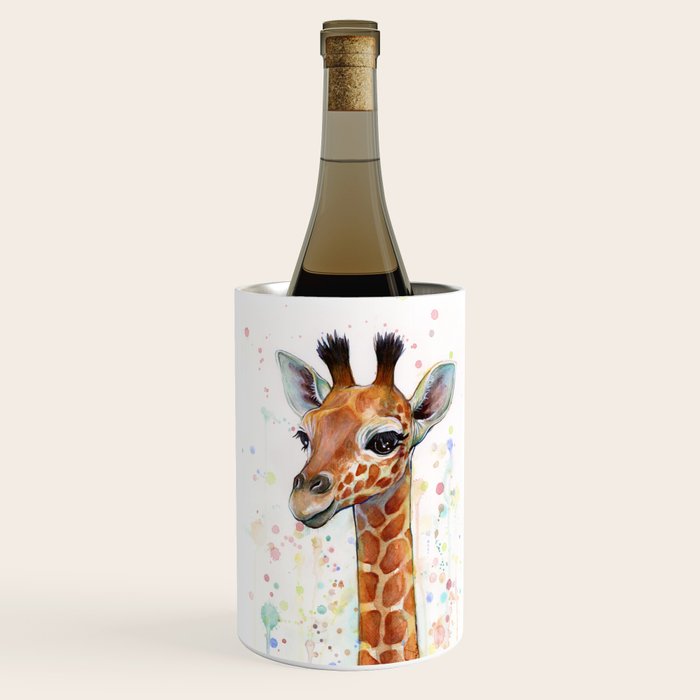 Giraffe Baby Watercolor Wine Chiller Gallery Image 3
