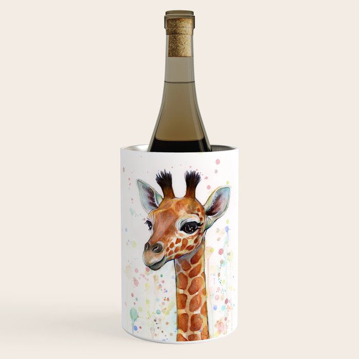 Giraffe Baby Watercolor Wine Chiller Gallery Image 2